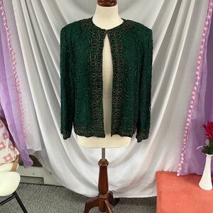 Vintage Green Embellished Blazer